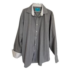 Christian Aujard Paris black and white check button front shirt size XL